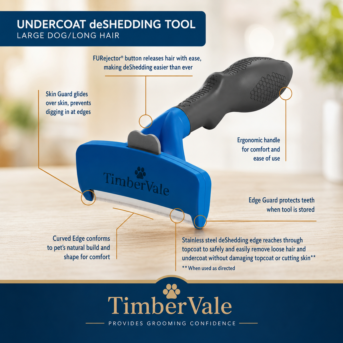 Large Dog Deshedding Tool
